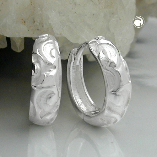 Paire de boucles d'oreilles argent sterling finition contrastée