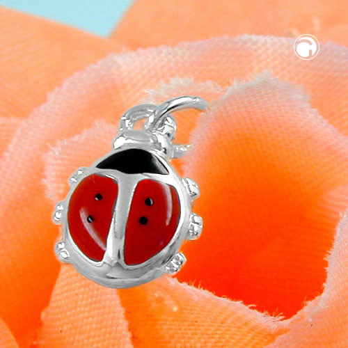 Bijou argent coccinelle 7 mm vue de profil