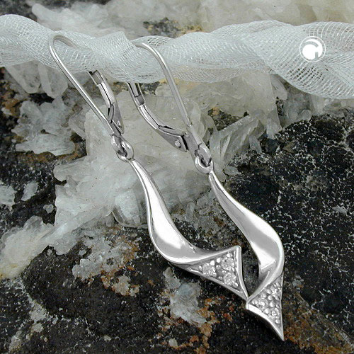 Boucles d'oreilles à levier en argent sterling zirconium