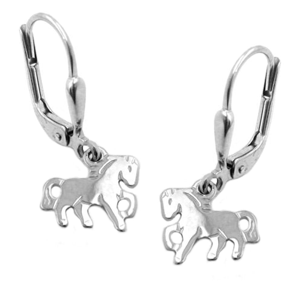Boucles d'oreilles argent 925 cheval motif équidé