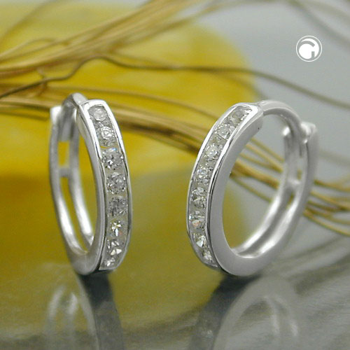 Créoles en argent sterling avec zirconium brillant