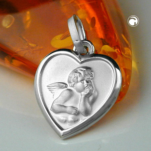 Vue arrière du pendentif argent ange avec gravure Gott schütze dich