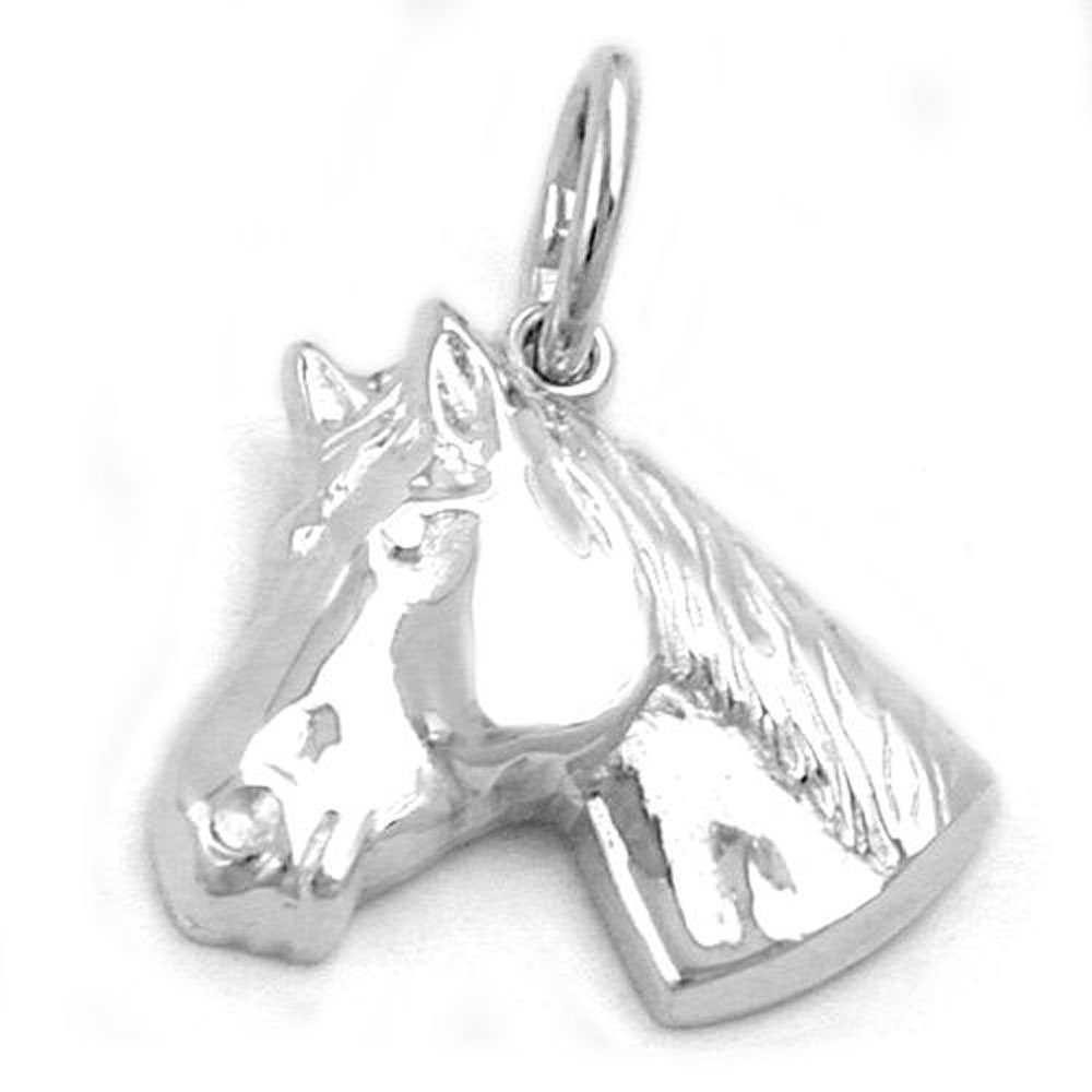 Pendentif tête de cheval en argent 925 vue de face