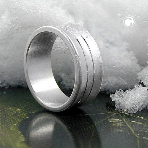 Bague argent sterling design lignes diamantées