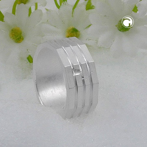 Bague argent sterling design moderne lignes parallèles