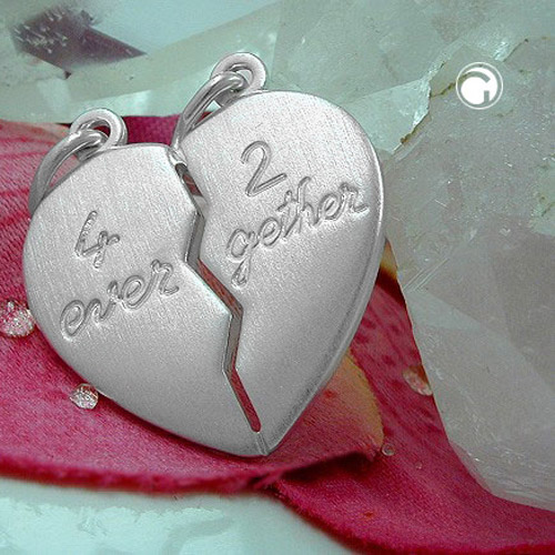 Pendentif amitié argent sterling cœurs séparables vue détaillée