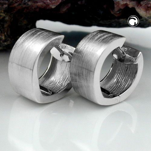 Paire de boucles d'oreilles cercles argent sterling finition mate