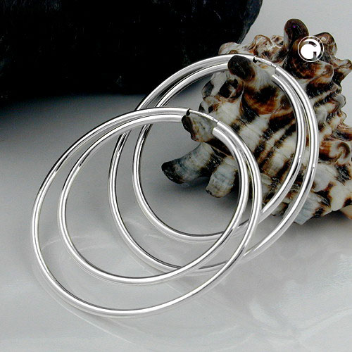 Paire de boucles d'oreilles argent sterling vue de face