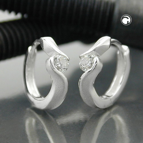 Paire de boucles d'oreilles argent sterling finition bicolore