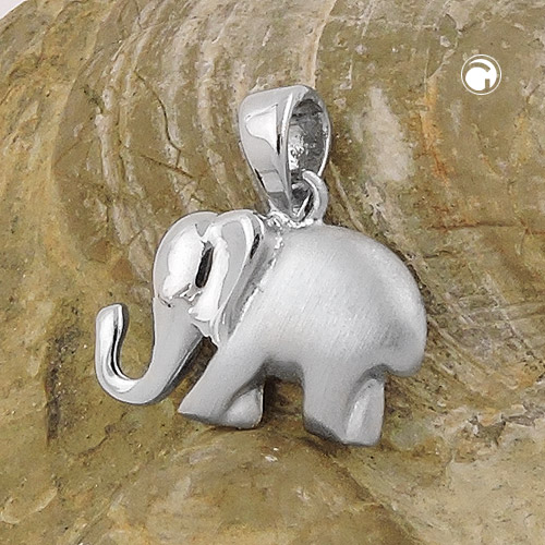 Pendentif argent sterling forme éléphant vue de profil