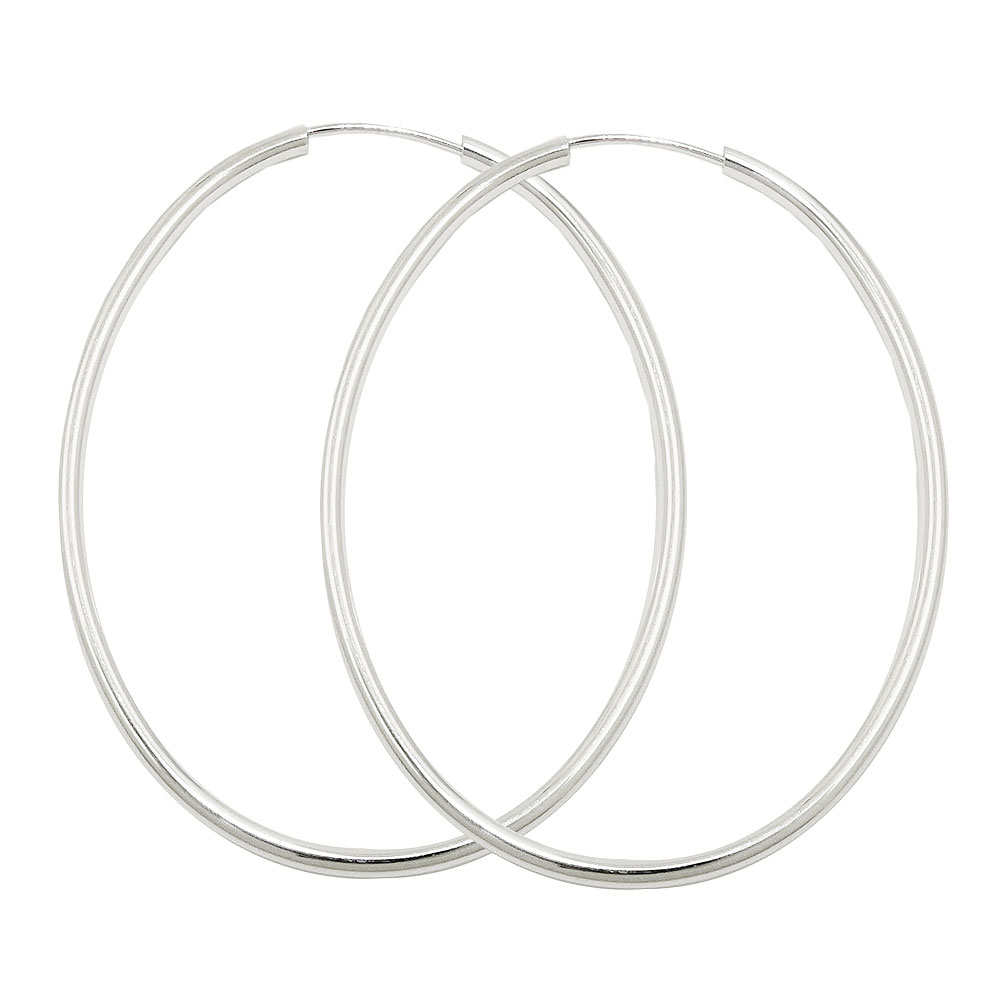Boucles d'oreilles argent 925 ovales de 51 mm