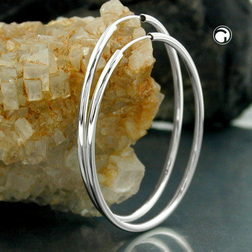 Paire de créoles ovales en argent sterling