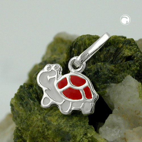 Pendentif argent sterling tortue de face