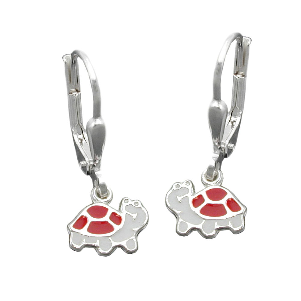 Boucles d'oreilles argent 925 tortue fermoir à levier