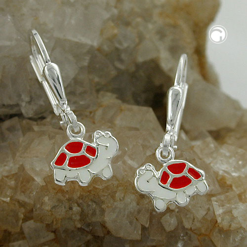 Paire de boucles d'oreilles argent sterling forme tortue