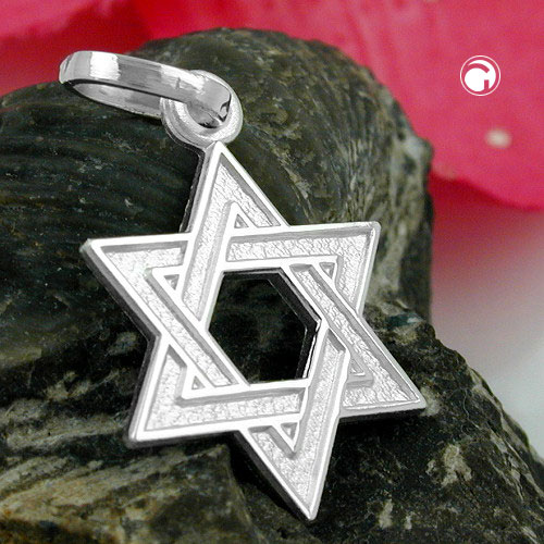 Bijou argent sterling forme étoile de David vue de face