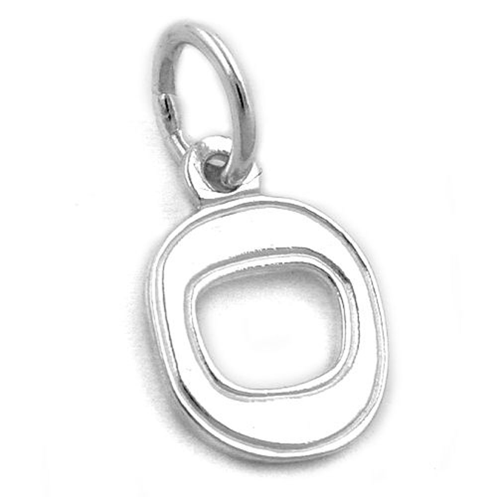 Pendentif initiale O en argent 925/000 vue de face