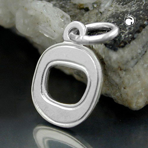 Pendentif lettre O argent sterling détail