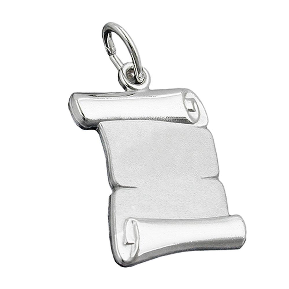 Pendentif argent 925 gravable rouleau de papier