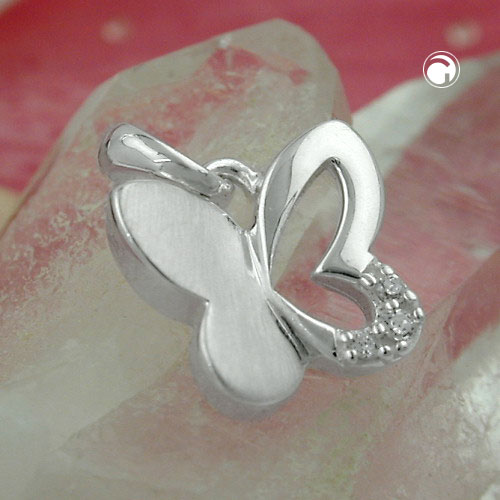 Pendentif papillon argent 925 sur fond blanc