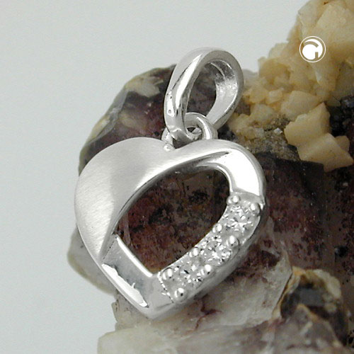 Pendentif coeur argent sterling zirconias