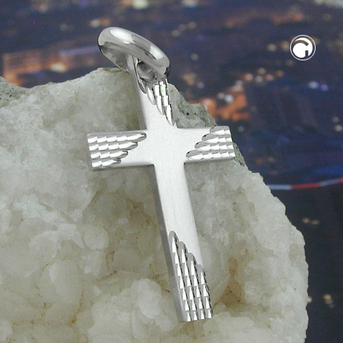 Croix argent 925 pendentif détail surface polie
