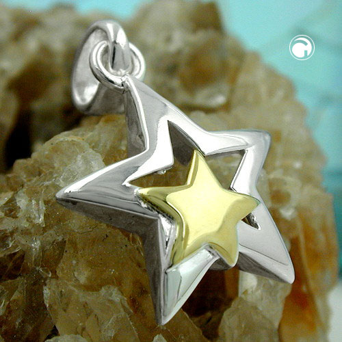 Pendentif étoile argent sterling 925 finition dorée