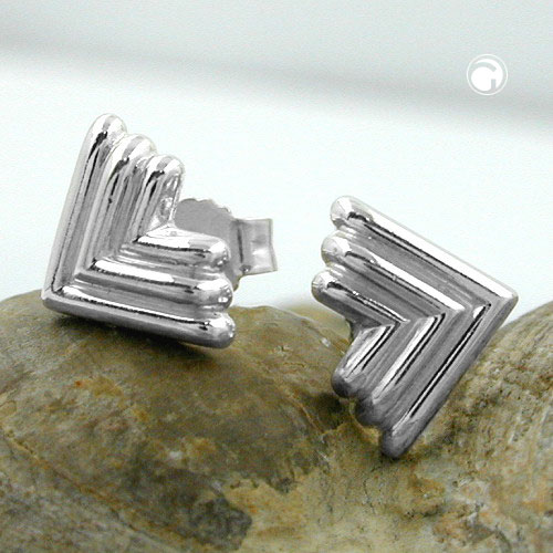 Paire de boucles d'oreilles argent sterling en triangle