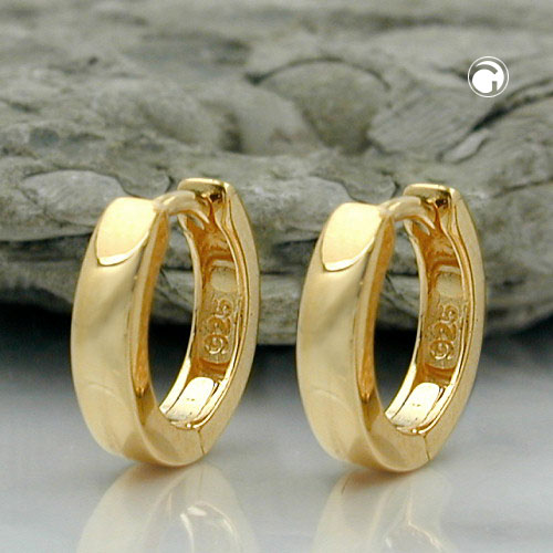Paire de boucles d'oreilles créoles argent sterling plaqué or