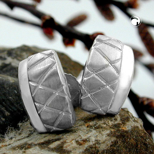 Paire de boucles d'oreilles argent sterling design géométrique