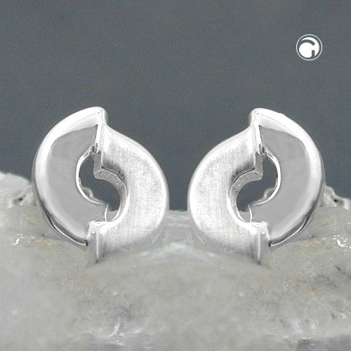 Boucles d'oreilles anneaux argent sterling 925 vue de côté