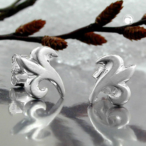 Studs argent motif floral 9x8mm