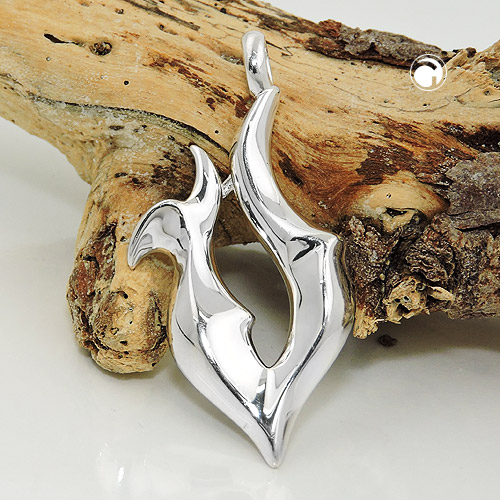 Pendentif argent sterling design fantaisie brillant