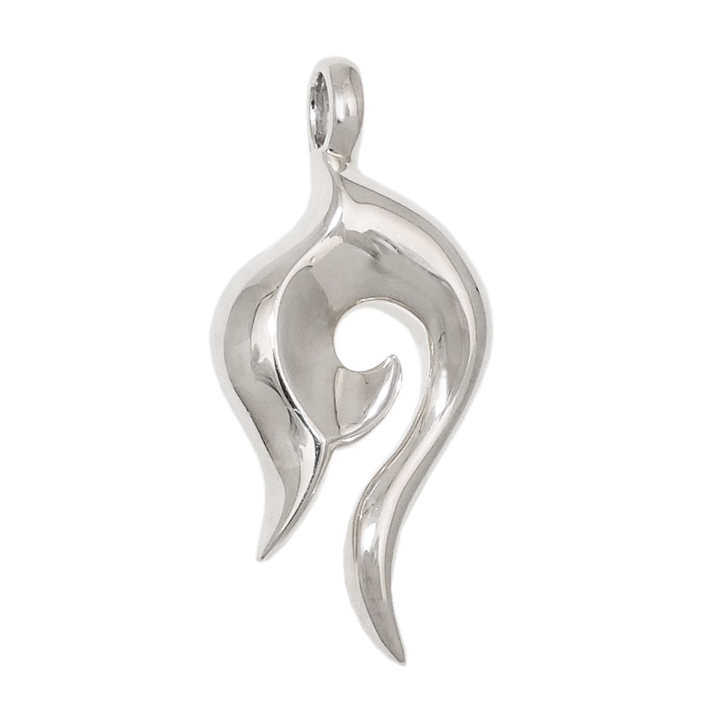 Pendentif argent 925 fantasy poli, vue face