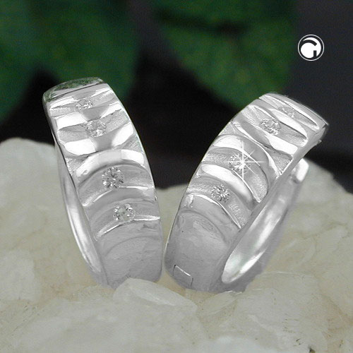 Créoles fines en argent sterling ornées de zirconium