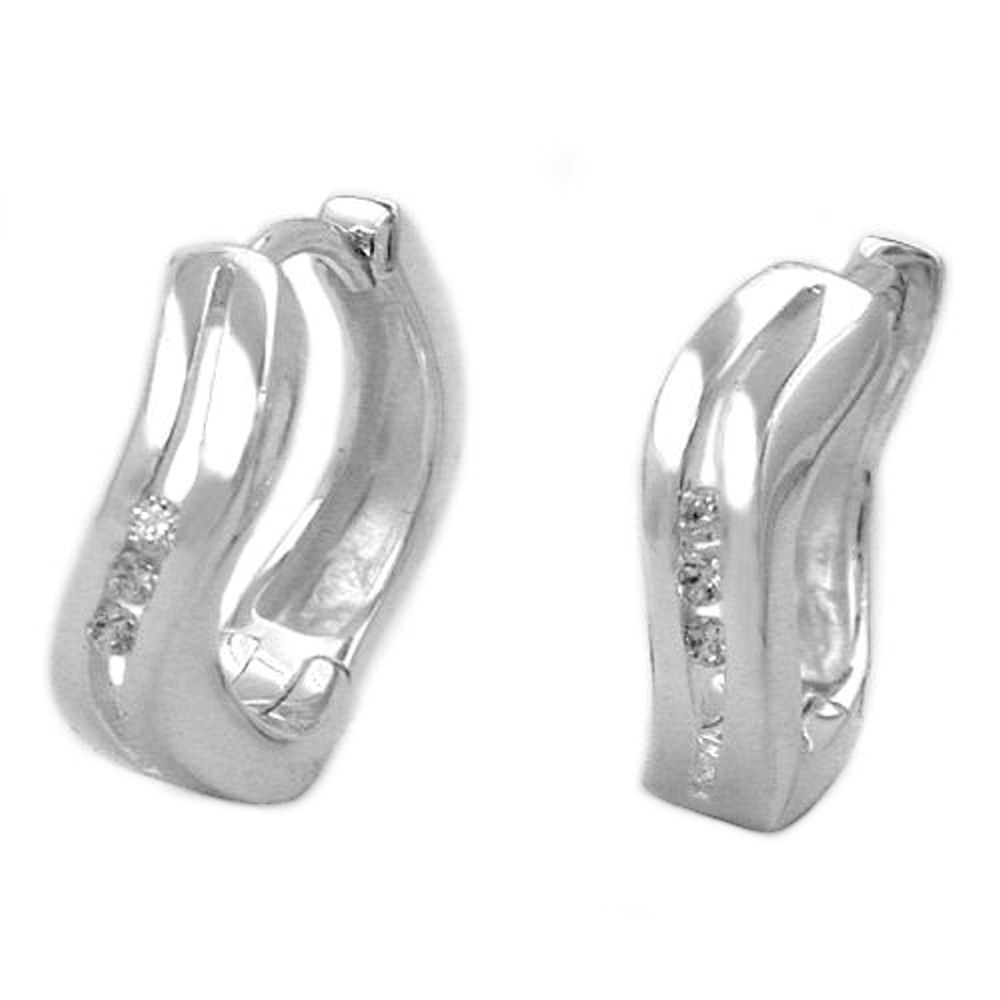Boucles d'oreilles créoles argent 925 avec zirconias