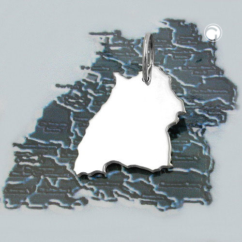 Pendentif en argent sterling représentant le Land allemand Bade-Wurtemberg