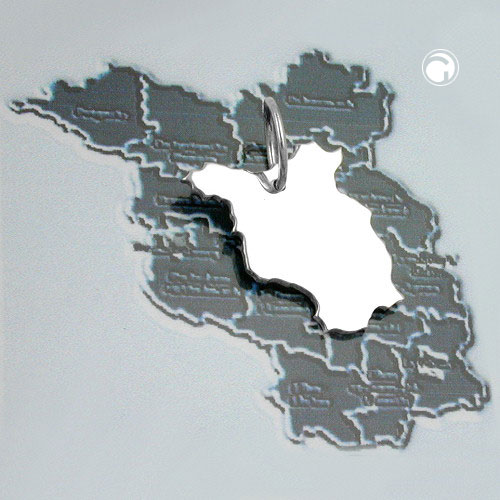 Bijou argent pendentif forme Brandebourg avec œillet pour chaîne