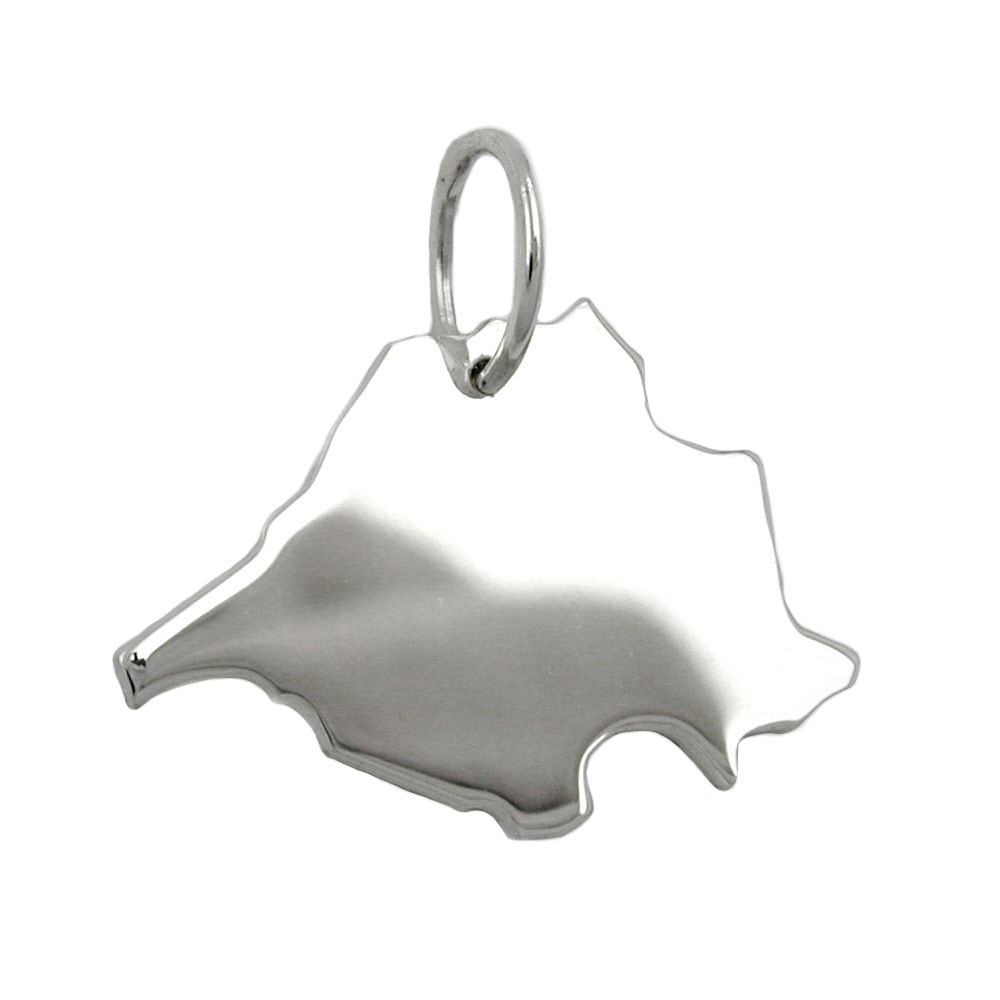 Pendentif argent 925 en forme du Land de Sarre, Allemagne