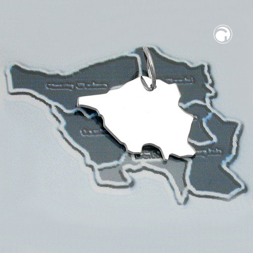 Bijou argent 925 pendentif région Sarre poli brillant mat