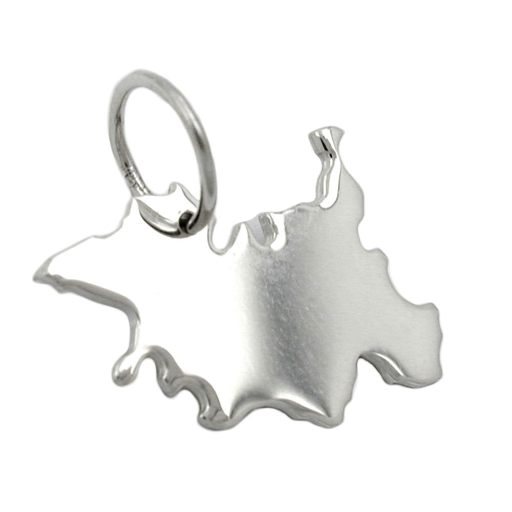 Pendentif argent 925 représentant le Schleswig-Holstein, poli brillant et mat