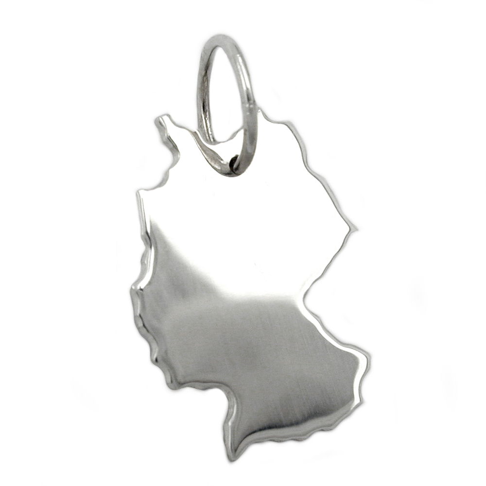 Pendentif argent 925 en forme d'Allemagne, vue de face