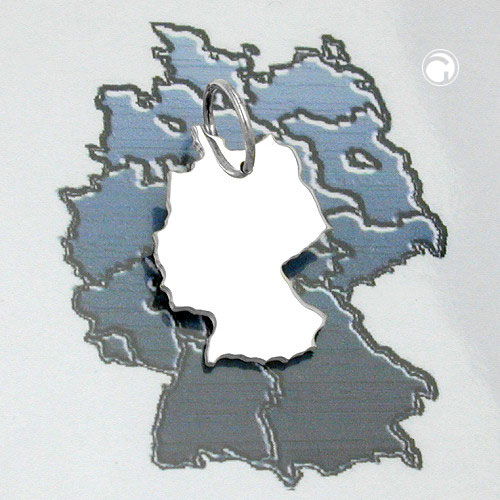 Pendentif argent sterling forme Allemagne, détail surface lisse