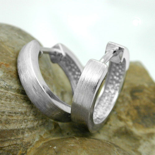 Paire de créoles argent sterling finition mate 3mm