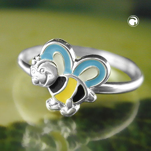 Bague enfant argent sterling motif abeille émaillée