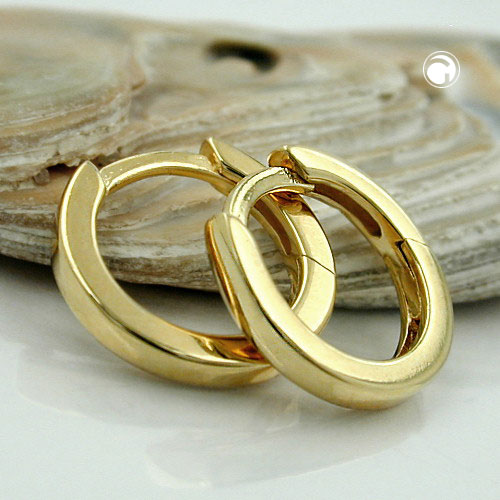 Paire de boucles d'oreilles dorées en argent sterling, détail du fermoir