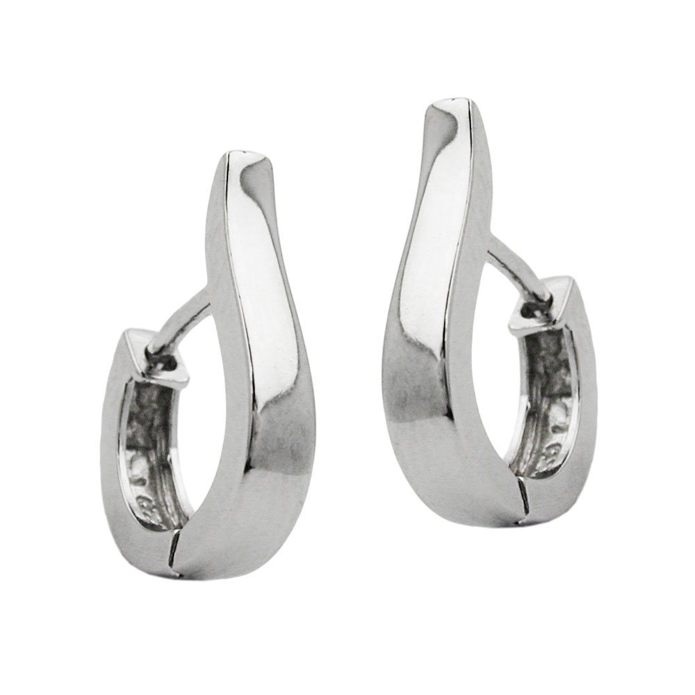 Paire de boucles d'oreilles ovales en argent 925 brillant