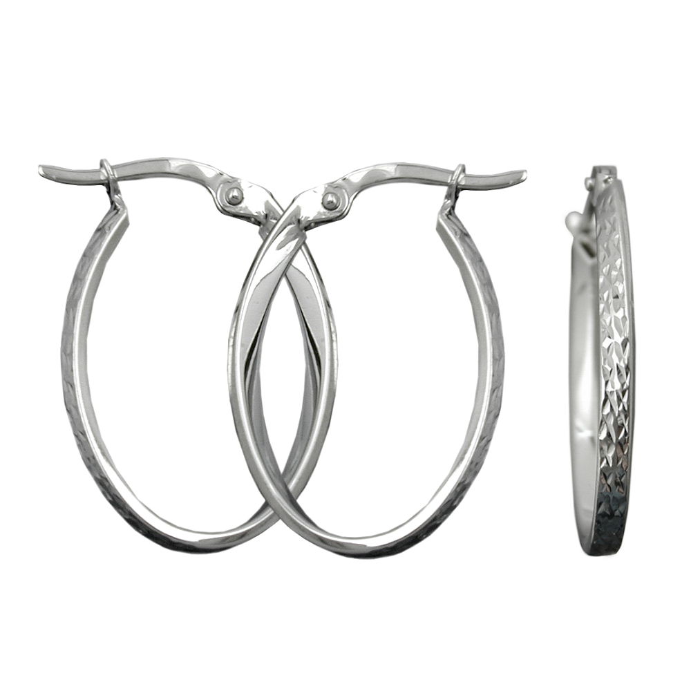 Boucles d'oreilles argent 925 ovales fines