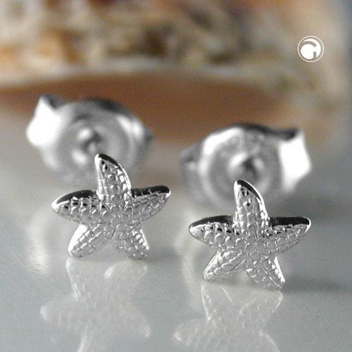 Paire de puces d'oreilles argent sterling étoile de mer