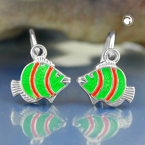 Boucles d'oreilles femme argent sterling motif poisson clown